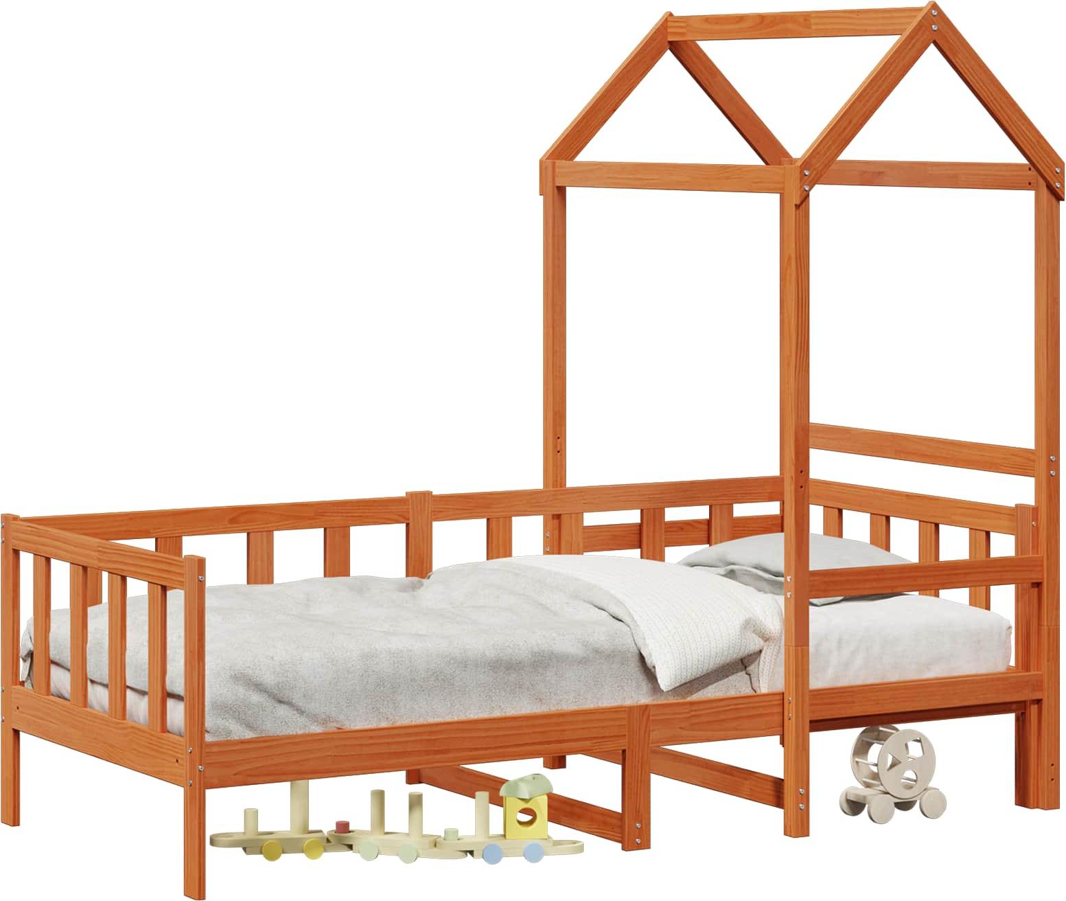Tagesbett Set 2 pcs Wachsbraun Massives Kiefernholz