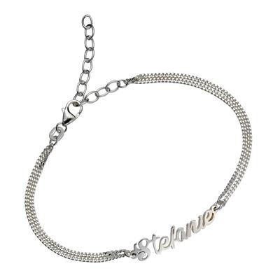 Armband mit Gravur FIRETTI "Schmuck Geschenk Silber 925 Namensarmband zur Namenskette", silber (silberfarben), Armbänder, Damen, 17cm, Silber 925 (Sterlingsilber)
