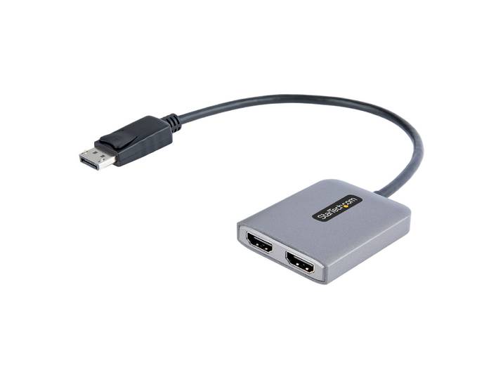 StarTech.com Hub DisplayPort HDMI Double - Dual HDMI 4K 60Hz - Hub DP vers HDMI MST - Convertisseur DisplayPort Mâle vers HDMI Femelle - Convertisseur