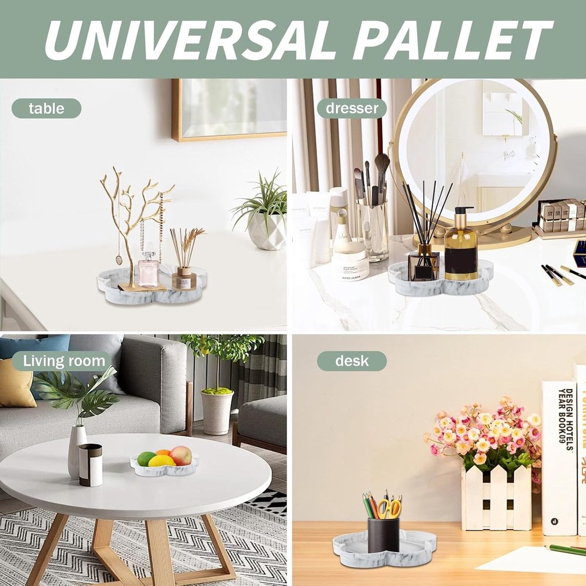 ShopVlot Decoratieve tray met marmeren look - 2 stuks