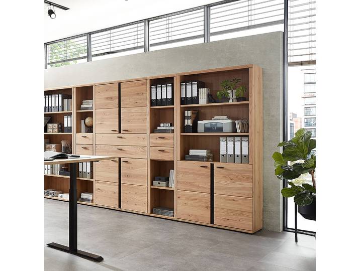 Aktenschrank mit offenen Fächern 90 x 203 x 38cm Braun