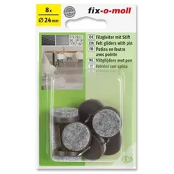 Filzgleiter mit Stift rund 24mm braun fix-o-moll