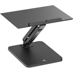 Maclean desk stand for monitor or laptop gas spring for standing and sitting work black MC-493, Monitor Erhöhung, Schwarz