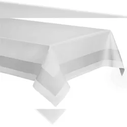 AURORA Tischdecke weiß 180 x 180 cm mit Atlaskante