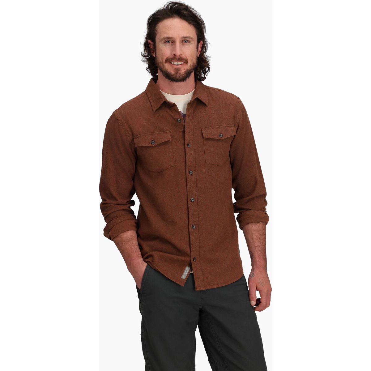 Royal Robbins Bristol Organic Cotton Twill Long Sleeve saddle (218) M Y722025218M