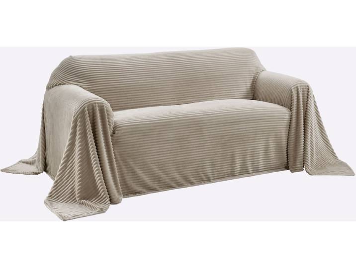 Bettüberwurf HEINE HOME Gr. 4, beige (hellbraun), B:160cm L:270cm, 100% Polyester, Tagesdecken, Bettüberwurf