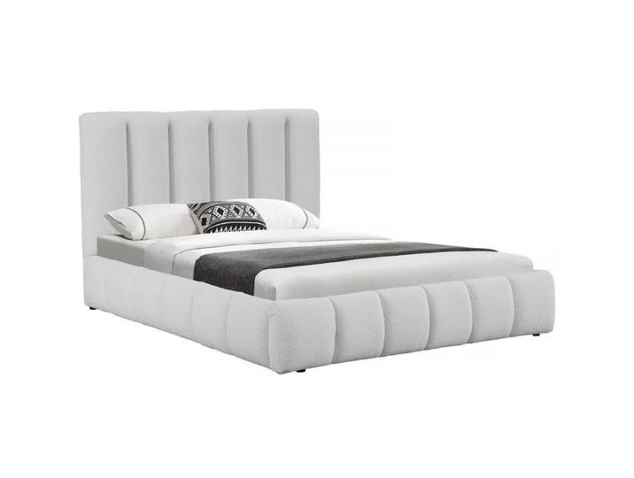 Lit bouclette avec coffre  Annie  - 160 x 200 cm - Blanc