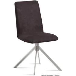 ESSZIMMERSTUHL (4er-Set) Dorice 47x92x60 Edelstahl/Espresso