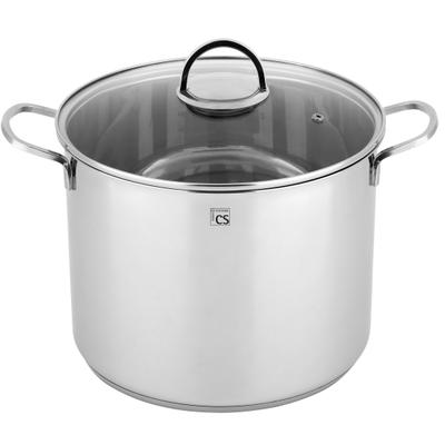 Kochtopf CS KOCH-SYSTEME "TRIER, Edelstahl", silber (silberfarben), B:36cm H:30cm L:46cm Ø:36cm, Töpfe, Kochtopf, für alle Herdarten inklusive Induktion