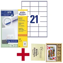 Avery Zweckform 2100er-Pack Universal Klebeetiketten »3481« inkl. Spielset weiß