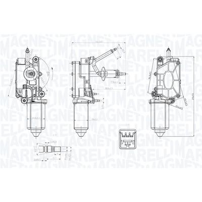 MAGNETI MARELLI Wischermotor 064076100010 hinten für Fiat