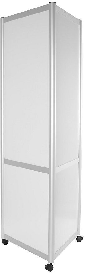 kaiserkraft Infosäule, mobil, HxB 1995 x 750 mm, alusilber/weiß, für Aushänge, 27 x DIN A4