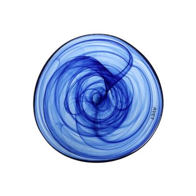 Avet Set mit 6 blauen, unregelmäßig geformten Glastellern, Durchmesser 21,5 cm, Kollektion Blue dk340022-blue