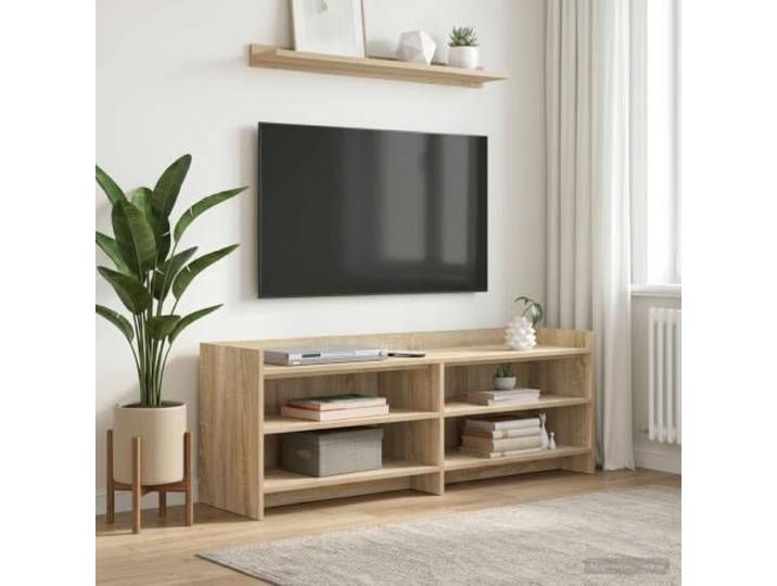 TV-Schrank 135 x 33 x 47 cm Sonoma-Eiche Holzwerkstoff mit Fächern Rechteckige Form, robuste Holzwerkstoff-Konstruktion, pflegeleichte Oberfläche, einfache Montage zu zweit, viel Stauraum
