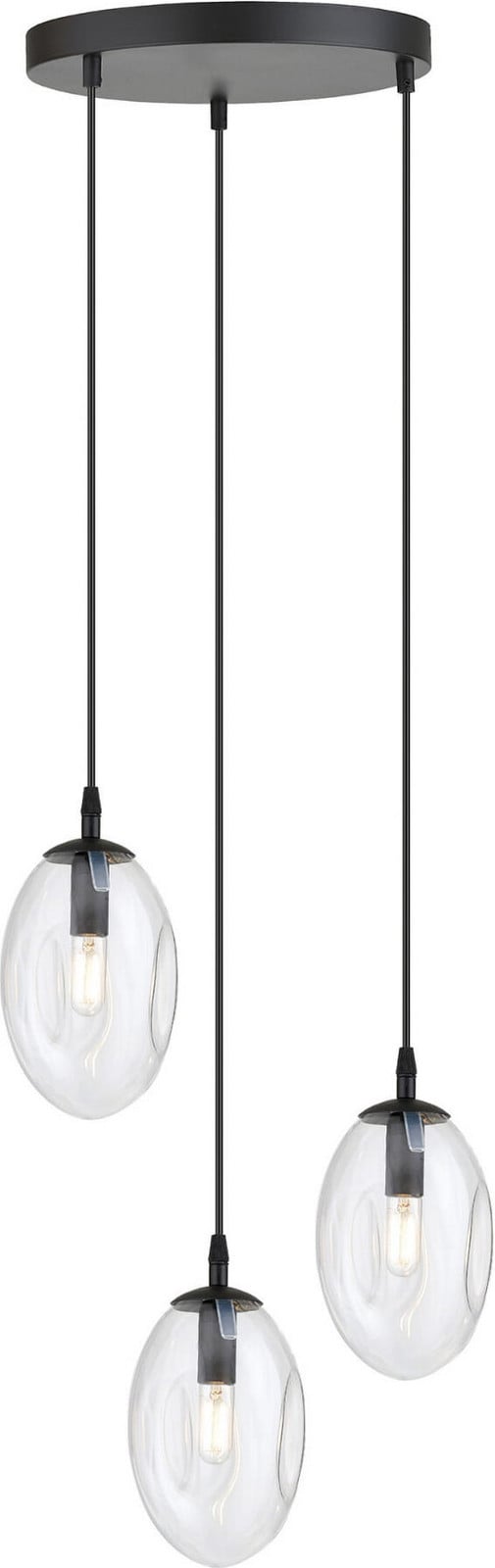 Emibig Lighting Hanglamp Astral 3xE14 10W met Transparante Kap, Model 1265/3PREM