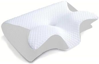 Inspired Finds Orthopedic Butterfly Memory Foam Neck Pillow For Pain Relief And Better Sleep white
