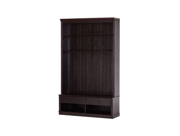 Anita-bibliothèque + Meuble TV Avec 2 Tiroirs En Pin Marron