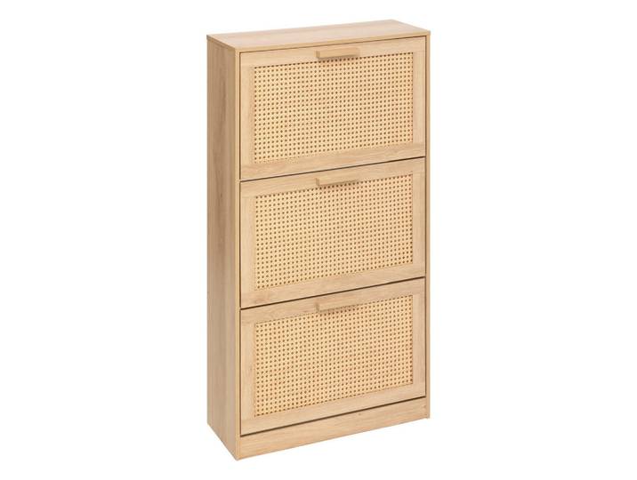 5five Simply Smart Schuhschrank Wiener Geflecht Cane 60/24/113 cm, Braun, 24x113x60 cm, Garderobe, Schuhaufbewahrung, Schuhschränke
