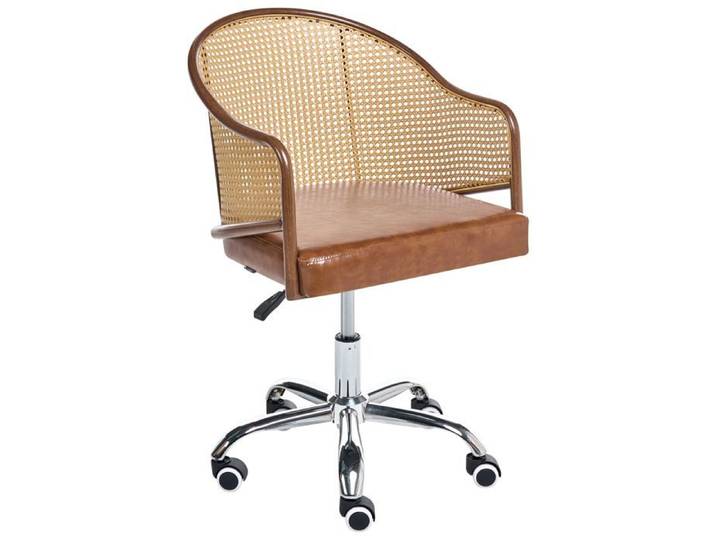 Chaise de bureau REDDING Cuir PU Marron