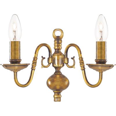SEARCHLIGHT Wandleuchte "Flemish 2Lt Wandleuchte - Messing", gold (antik, messingfarben), H: 20cm, 1 Stk., Leuchten, Wandleuchte