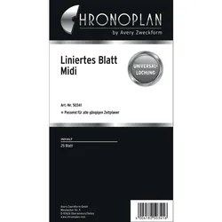 Chronoplan Schreibblock, Liniertes Blatt, 1 Blatt, weiß