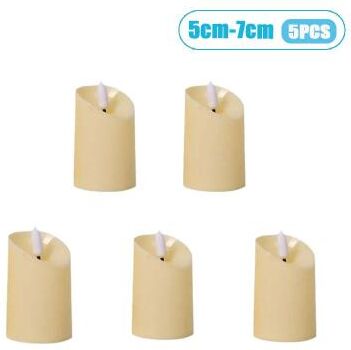 Uplift Treasures LED Flameless Flickering Candles Battery Operated Table Centerpiece Lights 5cm 7cm 5pcs