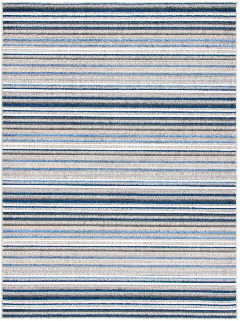 Longshore Tides Cabana Power Loomed Area Rug In Grey / Blue Grey / Blue Rectangle 135 x 196 cm