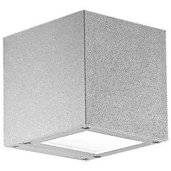 ROSSINI ILLUMINAZIONE Silberne LED-Applikation, 4,5 W, einzelne quadratische Emission, IP65, 3000 K, Grau – Außenwandbeleuchtung aus Aluminiumdruckguss