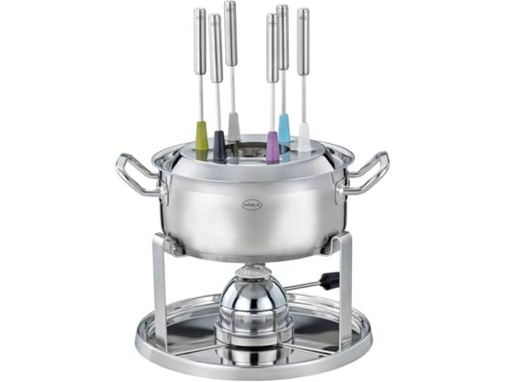 RÖSLE Fondue-Set für 6 Personen mit Edelstahltopf und Brenner