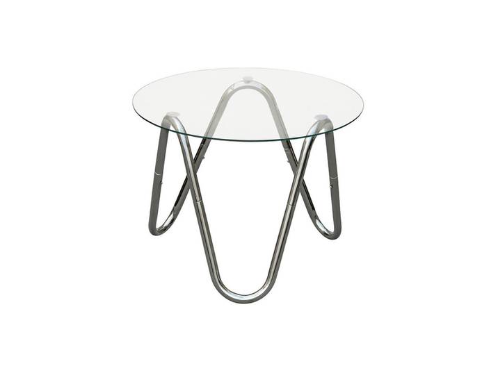 Leitmotiv Beistelltisch Ventana, Chrom, Metall, rund, Rundrohr, 50x35x50 cm, Wohnzimmer, Wohnzimmertische, Beistelltische, Beistelltische Metall