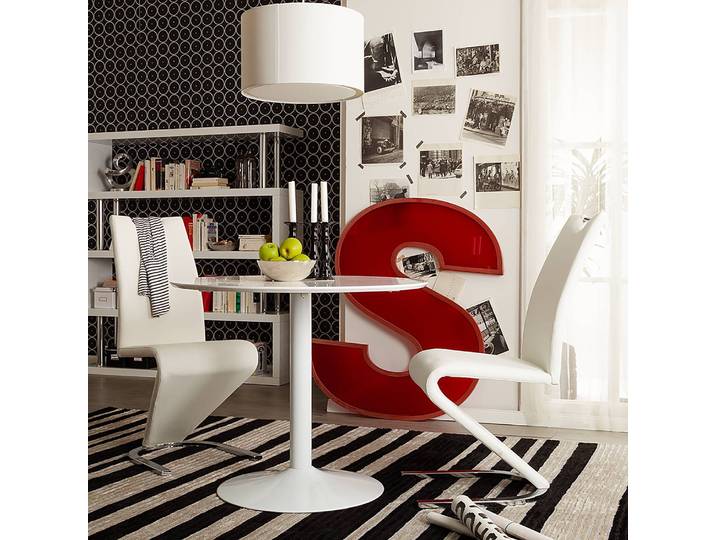 Chaise cantilever Amanda II 45 x 102 x 62cm Blanc/Blanc Lot de