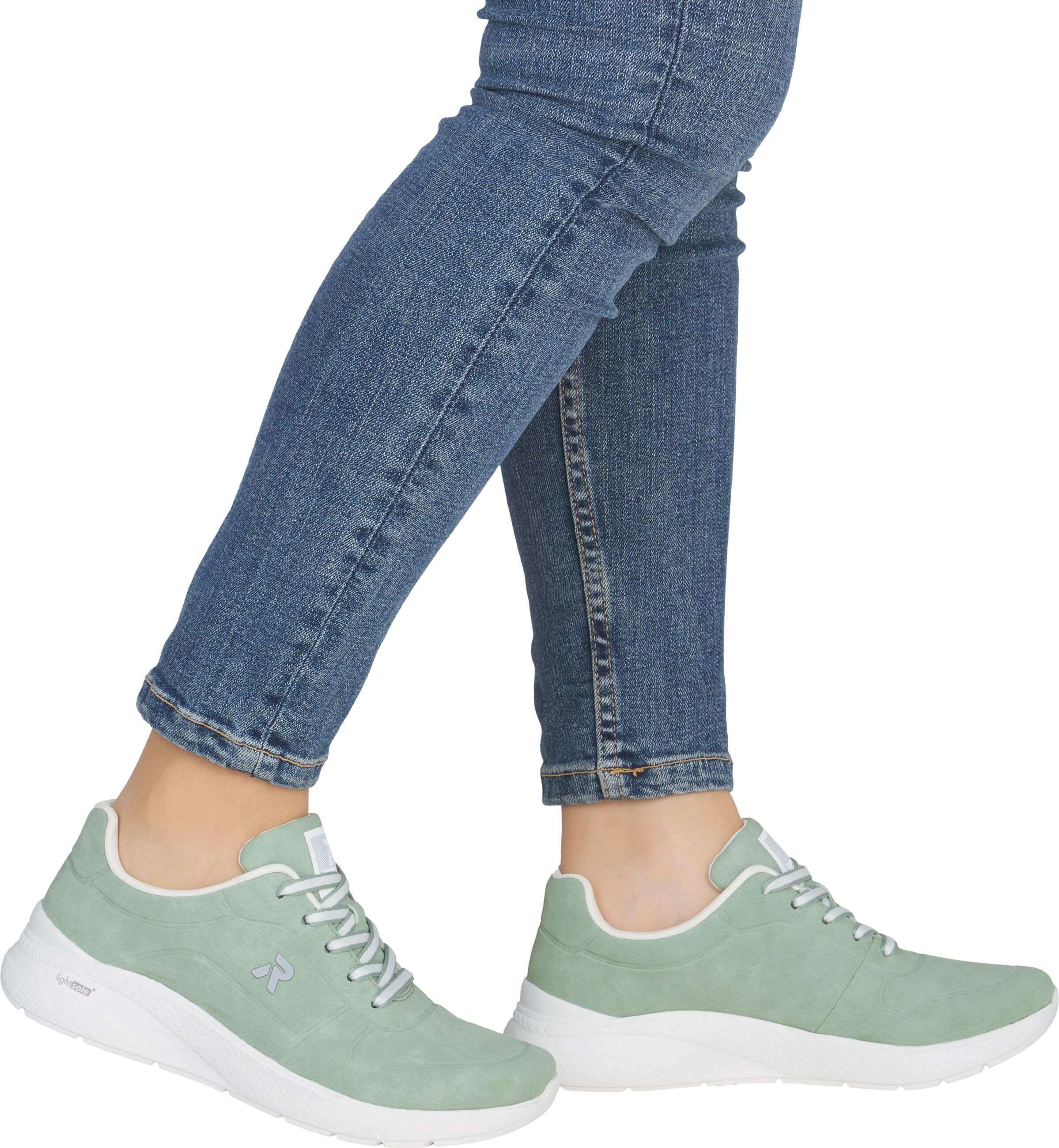 Sneaker RIEKER, Damen, Gr. 38, Textil, grün (mint), Basic, Schuhe Sneaker, Schnürschuh, Freizeitschuh, Halbschuh mit leichter Laufsohle mint 38, Textil