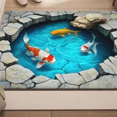 LightInthebox Visual Design Doormat Visual Trap Floor Mat Non Slip for Doorway Entryway Bathroom Hallway Indoor Outdoor Diatomaceous Earth Quick Dry Absorbent 20 x 31 inch