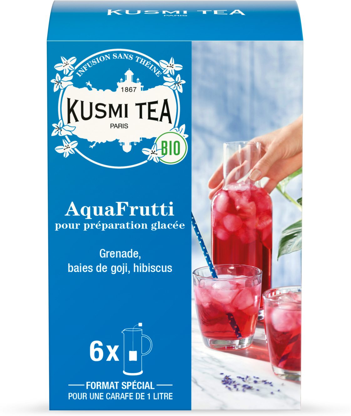 AquaFrutti - Früchtetee Hibiskus, gojibeeren, bio - Kusmi Tea