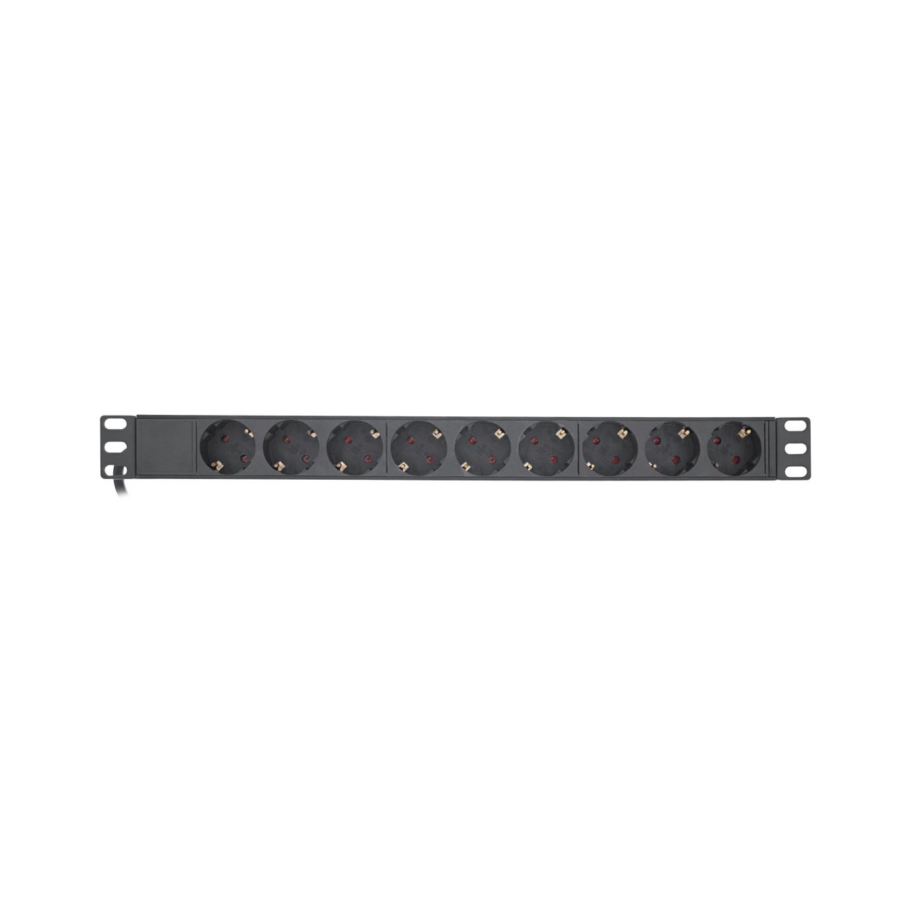 2.00m InLine 19" Steckdosenleiste, 9-fach Schutzkontakt, ohne Schalter, schwarz