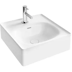 VitrA Equal Handwaschbecken 43 cm mit Hahnlochbank mit Hahnloch mit Überlaufschlitz,7240B403-0001 7240B403-0001
