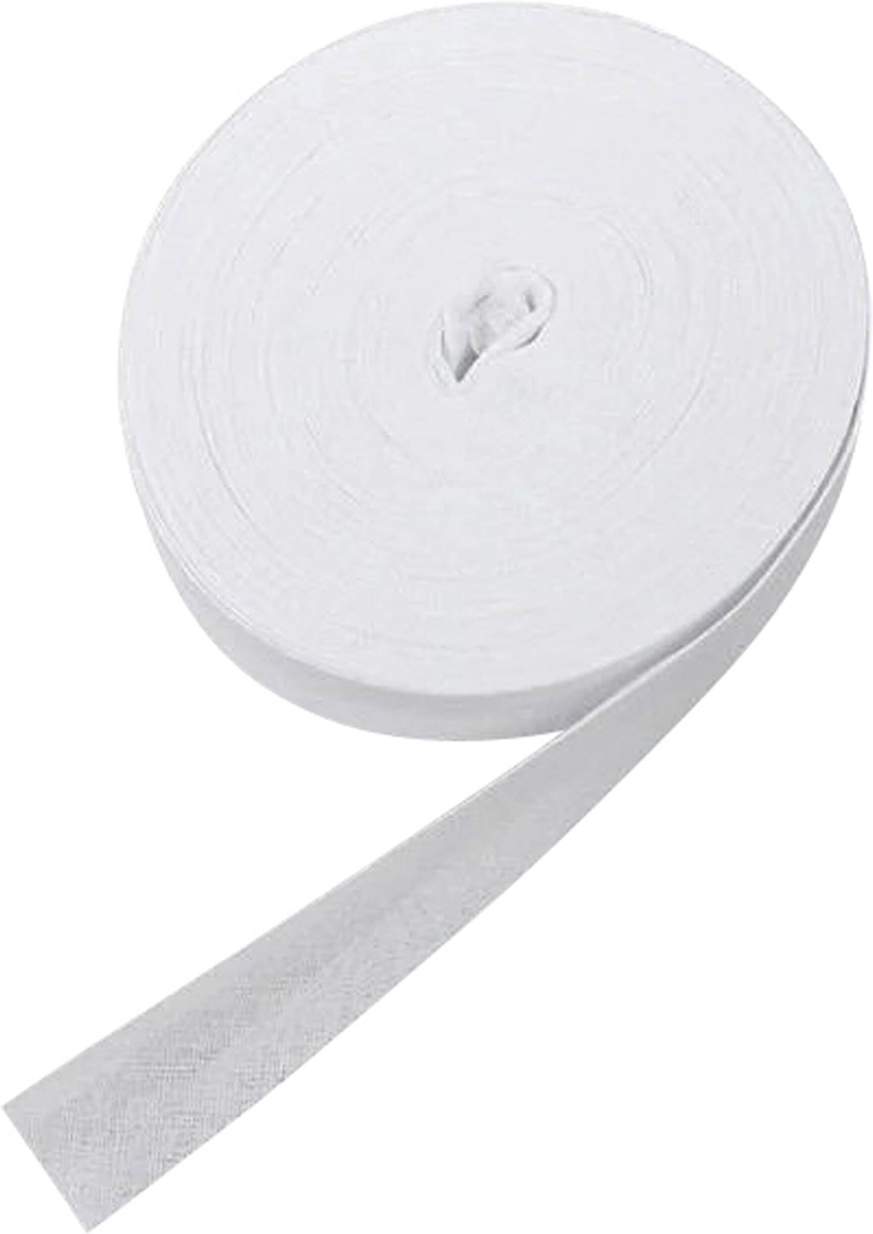 SPRINTIS Bande de fixation de biais, coton , 20 mm, blanc (rouleau de 25 m)