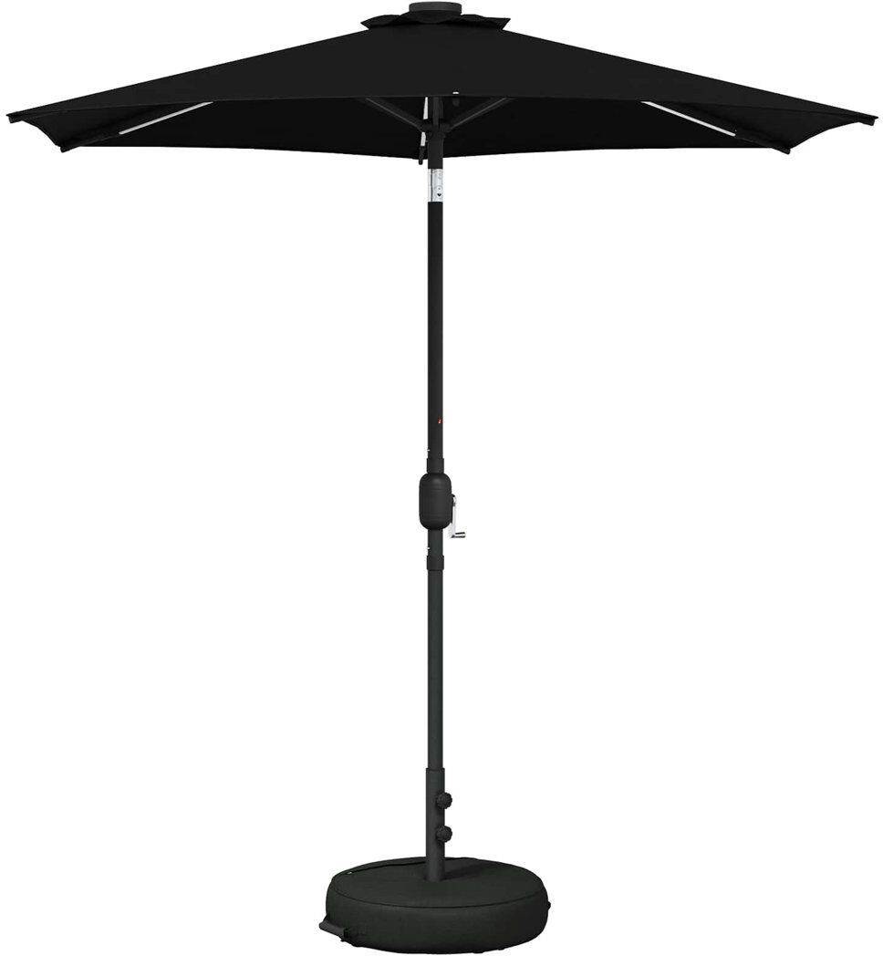 Freeport Park 226 cm W X 226 cm D Balcony Parasol with Manual Lift Black 228cm H X 226cm W X 226cm D