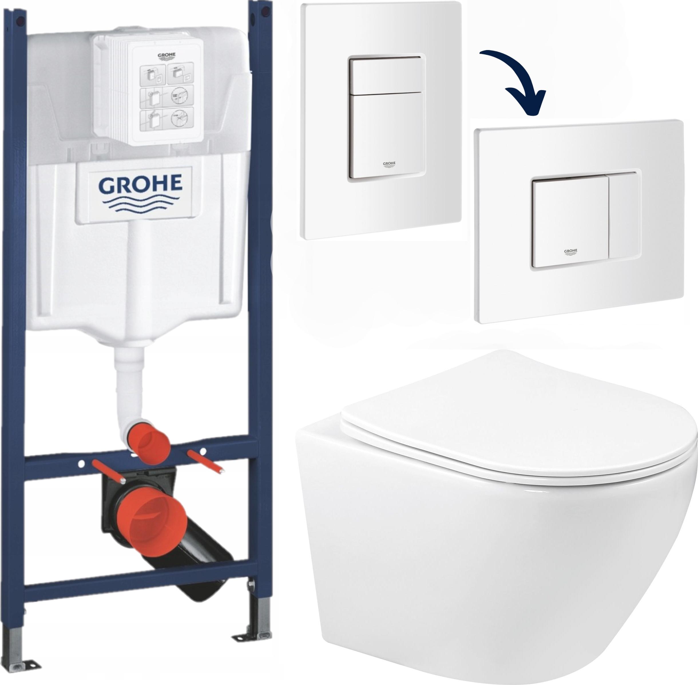 Domotechnika | Wc-Set Geberit - 48,5X37X36,5 Cm - Weiß - Spülrandlos - Hygienisch Und Innovativ - Profi Unterputzrahmen - mit Knopf