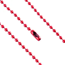 100 Kugelketten, 2,4 mm, 102 mm, rot, 100 Stück, Metall