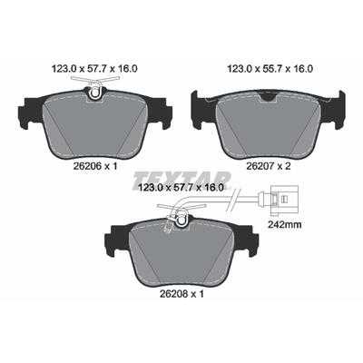 TEXTAR Bremsbelagsatz, Scheibenbremse 2620603 für CUPRA