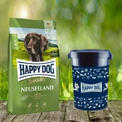 Happy Dog Supreme Sensible Neuseeland 12,5 kg inkl. Happy Dog Futtertonne 43 Liter