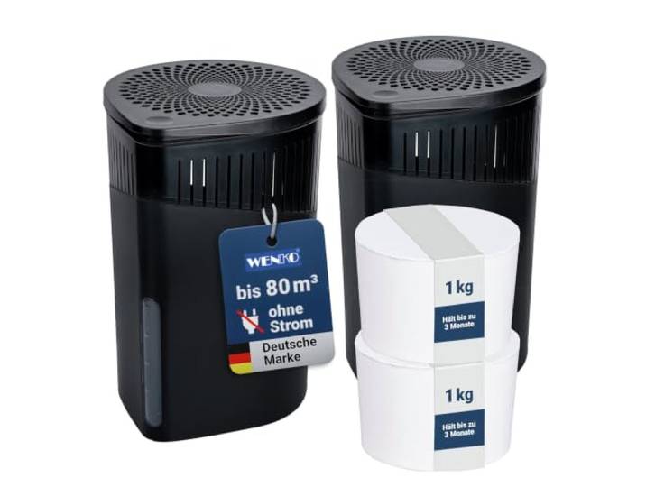WENKO Raumentfeuchter, nachfüllbar mit je 1 kg Calciumchlorid Block