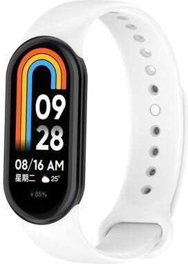 United Xiaomi Mi Band 8 Silicone Watch Band Soft Replacement Wrist Strap white