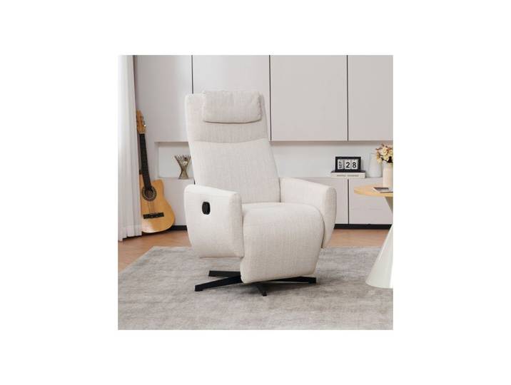 Fauteuil inclinable pivotant - MUVOE - Modèle standard - Revêtement chenille beige - Inclinaison 100°–150° - Rotation 360°