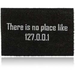 Relaxdays Fußmatte Kokos "127.0.0.1" Weiß,Schwarz