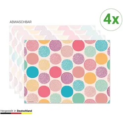CoverYourDesk, Tischset, Tischset Buntes Muster mit Kreisen