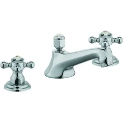 Kludi 1926 Waschtisch 3 Loch Armatur 510460520 chrom, mit Ablaufgarnitur
