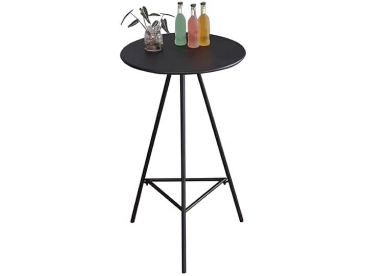 SXBHDM Runder Bartisch, Thekenhöhe 105 cm, Cocktailtisch, Barmöbel, Bistrotisch Stehtisch Esstisch Stabil Hoher Tisch, Esstisch für Zuhause, Küche, Frühstück, Essen, Schwarz