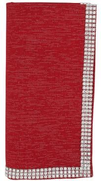 Saro Lifestyle Jeweled Studded Border Napkin - Set of 4 pcs